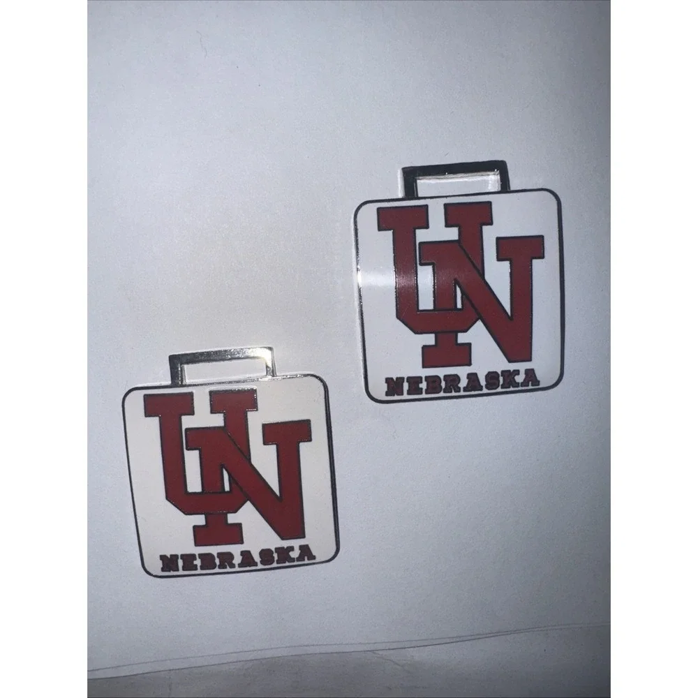 Two Pcs. University Of Nebraska Watch Fob key chain Ring Cool Charm Football